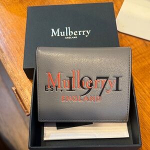 Mulberry Charcoal and Tangerine Card Holder
